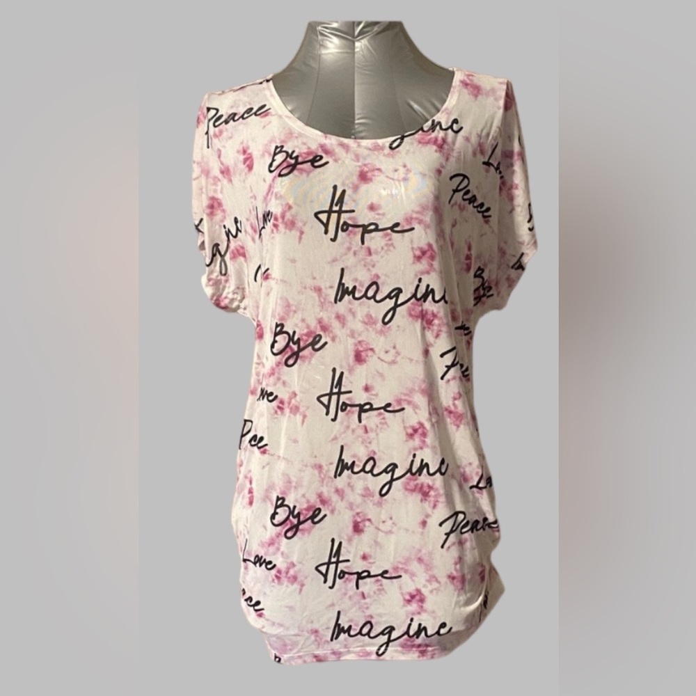 Ladies Motivation words inspiration sheer top 2X